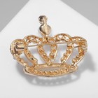Брошь «Корона» монарха, цвет белый в золоте - Фото 2
