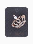 Брошь «Корона» монарха, цвет белый в золоте - Фото 4