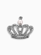 Брошь «Корона» монарха, цвет белый в серебре - Фото 1