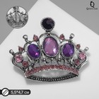 Брошь "Корона" готическая, цвет фиолетовый в чернёном серебре - фото 11042185