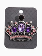 Брошь "Корона" готическая, цвет фиолетовый в чернёном серебре - фото 809299234
