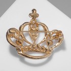 Брошь «Корона» с завитками, цвет белый в золоте - Фото 2