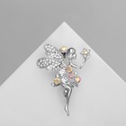 Брошь «Дюймовочка», цвет радужный в серебре - фото 15432156