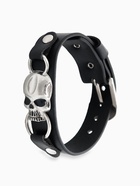 Браслет унисекс «Ремень» череп, цвет чёрный с серебром, 26 см - Фото 1