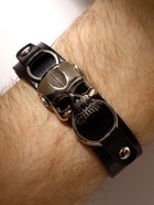 Браслет унисекс «Ремень» череп, цвет чёрный с серебром, 26 см - Фото 6