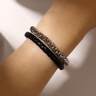 Браслет унисекс «Мощь» плетение, цвет чёрный с серебром, 21.5 см - Фото 4