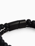 Браслет унисекс «Мощь» шарики, цвет чёрный с чёрным металлом, 21.5 см - Фото 2