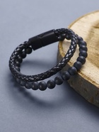 Браслет унисекс «Мощь» шарики, цвет чёрный с чёрным металлом, 21.5 см - Фото 4