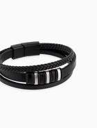 Браслет унисекс «Мощь» три звена, цвет чёрный с чёрно-серебряным металлом, 21.5 см - Фото 3