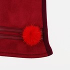 Перчатки женские, безразмерные, без утеплителя, цвет бордовый - Фото 2