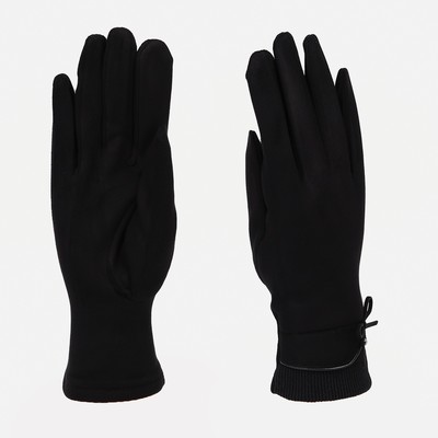 Перчатки женские, безразмерные, без утеплителя, цвет чёрный