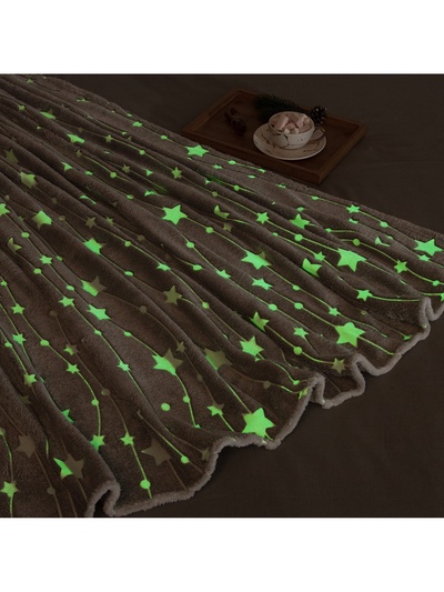 Плед светящийся в темноте «Этель. Звездное небо», 200×220 см, корал-флис