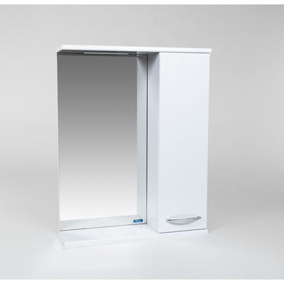 Зеркало - шкаф для ванной комнаты VIANT «Прага 55», правый, 2 полки, 160×550×700 мм, цвет белый