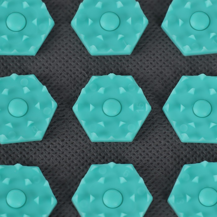 Ипликатор-коврик, основа спанбонд, 80 модулей, 32 × 26 см, цвет тёмно-серый/бирюзовый 29601