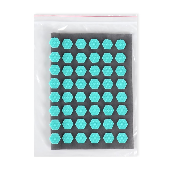 Ипликатор-коврик, основа спанбонд, 80 модулей, 32 × 26 см, цвет тёмно-серый/бирюзовый 29601