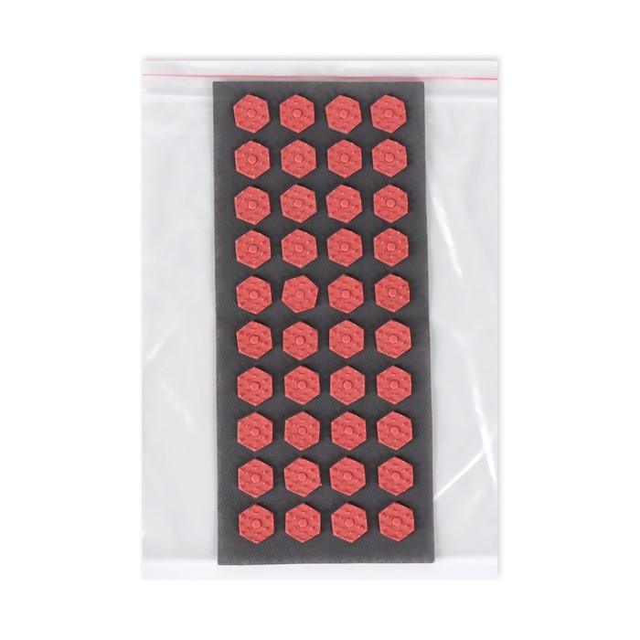 Ипликатор-коврик, основа спанбонд, 40 модулей, 14 × 32 см, цвет тёмно-серый/красный - фото 1907480319