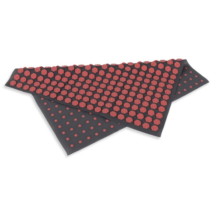 Ипликатор-коврик, основа спанбонд, 360 модулей, 56 × 62 см, цвет тёмно-серый/красный - фото 1907480323