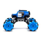Джип радиоуправляемый «Полиция», 4WD, дрифт, работает от аккумулятора, цвет синий - фото 24608605