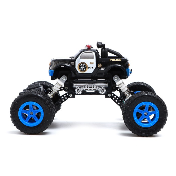 Машинка на пульте управления «Джип. Полиция», работает от аккумулятора, цвет чёрный