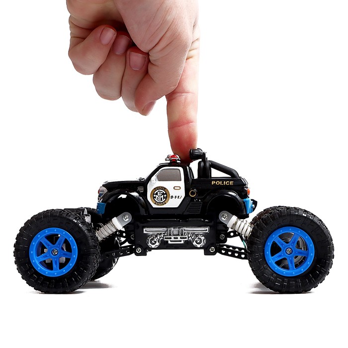 Машинка на пульте управления «Джип. Полиция», работает от аккумулятора, цвет чёрный
