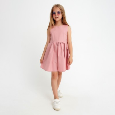 Платье с карманами для девочки KAFTAN: Summer cotton, цвет пудровый, рост 110-116 см