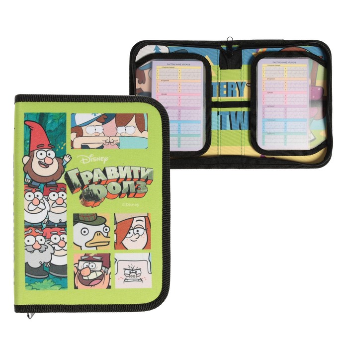 Пенал 1 секция, 140 х 200 х 40 мм, 2 откидные планки, тканевый, Hatber 