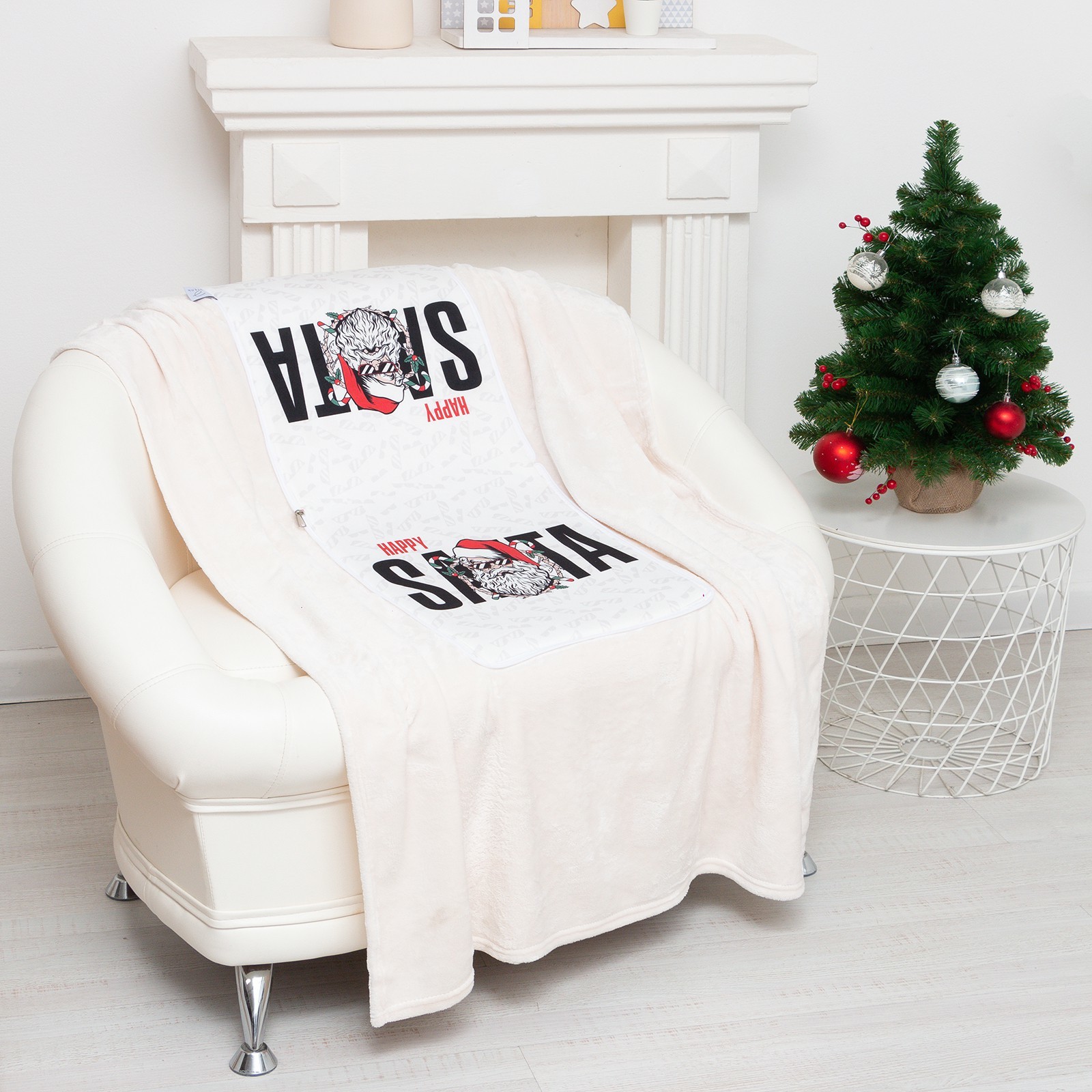 Подушка-плед Этель Happy Santa, подушка 40*40±3 см, плед 100*150 см 100 ...