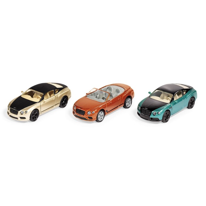 Набор из 3 машин Bentley: золотой, оранжевый, зелёный