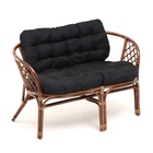 Набор садовой мебели "Bagama": 2 кресла, 1 диван, 1 стол, ротанг тёмный, подушки чёрные - Фото 2
