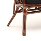 Набор садовой мебели "Bagama": 2 кресла, 1 диван, 1 стол, ротанг тёмный, подушки чёрные - Фото 3