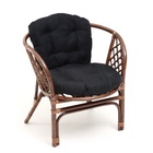 Набор садовой мебели "Bagama": 2 кресла, 1 диван, 1 стол, ротанг тёмный, подушки чёрные - Фото 7