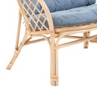 Набор садовой мебели "Bagama": 2 кресла, диван, стол, ротанг светлый, подушки серо-голубые - Фото 6