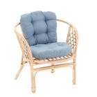 Набор садовой мебели "Bagama": 2 кресла, диван, стол, ротанг светлый, подушки серо-голубые - Фото 7