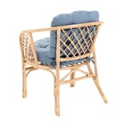 Набор садовой мебели "Bagama": 2 кресла, диван, стол, ротанг светлый, подушки серо-голубые - Фото 8