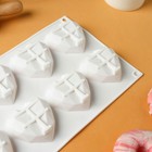 Форма для муссовых десертов и выпечки KONFINETTA «Сердце», силикон, 29×17×2 см, 8 ячеек, цвет белый - Фото 3
