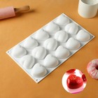 Форма для муссовых десертов и выпечки KONFINETTA «Сердца», 29,8×17,3×2,5 см, 15 ячеек (5×4,6 см), цвет белый - фото 9843522