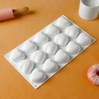 Форма для муссовых десертов и выпечки KONFINETTA «Сердца», 29,8×17,3×2,5 см, 15 ячеек (5×4,6 см), цвет белый - Фото 3