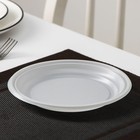 Набор пластиковой одноразовой посуды на 6 персон «Летний №1», тарелки плоские, стаканчики 200 мл, вилки, бумажные салфетки, цвет белый - Фото 2