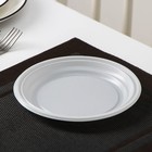 Набор пластиковой одноразовой посуды на 6 персон «Летний №1», тарелки плоские, стаканчики 200 мл, вилки, бумажные салфетки, цвет белый - Фото 5
