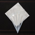 Набор пластиковой одноразовой посуды на 6 персон «Летний №1», тарелки плоские, стаканчики 200 мл, вилки, бумажные салфетки, цвет белый - Фото 4