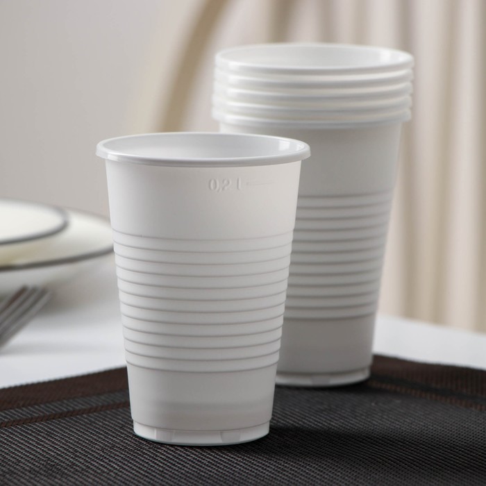 Набор одноразовой посуды на 6 персон «Летний №2», тарелки плоские, стаканчики 200 мл, вилки, салфетки, цвет белый - фото 1906033739