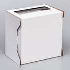 Коробка под торт 2 окна, с ручками, белая, 22 х 22 х 15 см - Фото 3