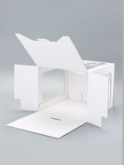 Коробка под торт 2 окна, с ручками, жемчуг, глянцевая, 24 х 24 х 20 см - фото 809222429