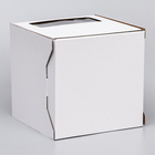 Коробка под торт 2 окна, с ручками, белая, 24 х 24 х 24 - Фото 3