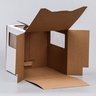 Коробка под торт 2 окна, с ручками, белая, 24×24×24 - Фото 5