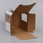 Коробка под торт 2 окна, с ручками, белая, 26×26×30 см - Фото 5