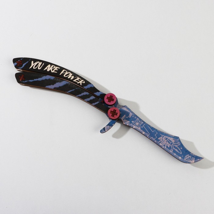 Сувенирное оружие нож-бабочка «You are power», дерево, длина 28,5 см - фото 1886878449