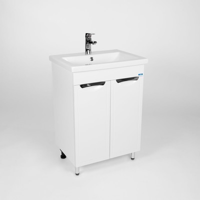 Тумба напольная VIANT «Лима 60», 2 створки, с раковиной COMO 60, 430×560×820 мм, цвет белый