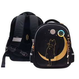 Рюкзак каркасный Grizzly, 36 х 28 х 20 см, светодиодная подсветка с брелоком, чёрный