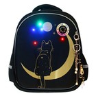 Рюкзак каркасный Grizzly, 36 х 28 х 20 см, светодиодная подсветка с брелоком, чёрный - Фото 12